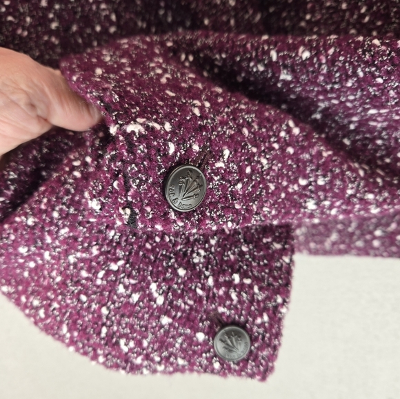 Rag & Bone Valerie Womens Sz O Tweed Wool Blend Cropped Blazer Purple White - Picture 7 of 12